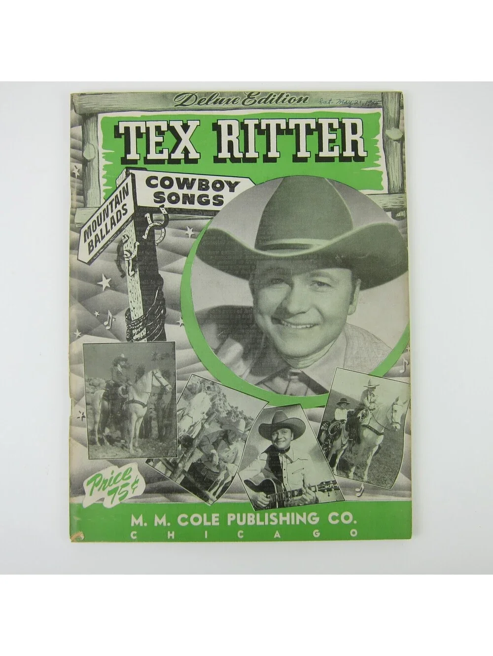 Tex Ritter Sheet Music Cowboy Songs & Mountain Ballads Songbook Vintage 1941